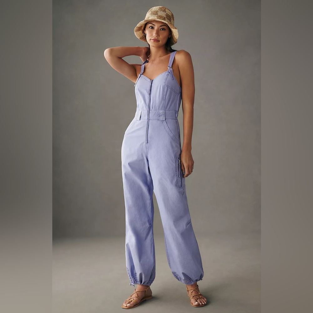 NWT Anthropologie Pilcro Lavender Parachute Jumpsuit